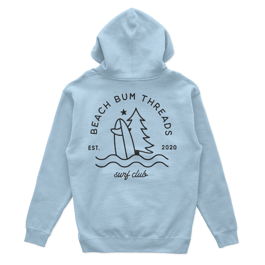 Hammered Hoodie ~ Blue Aqua – Beach Bum Threads Surf Club