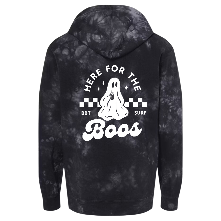Here For The Boo's Hoodie ~ Black TieDye