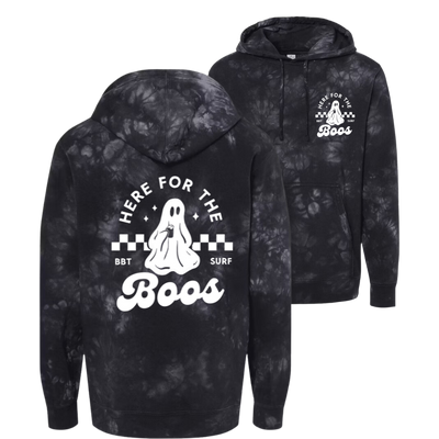 Here For The Boo's Hoodie ~ Black TieDye