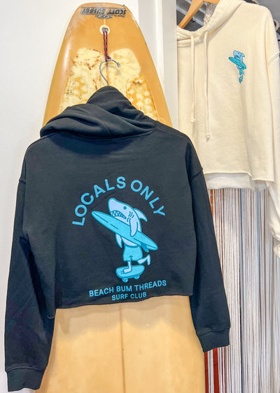 Locals Only Cropped Hoodie ~ Black